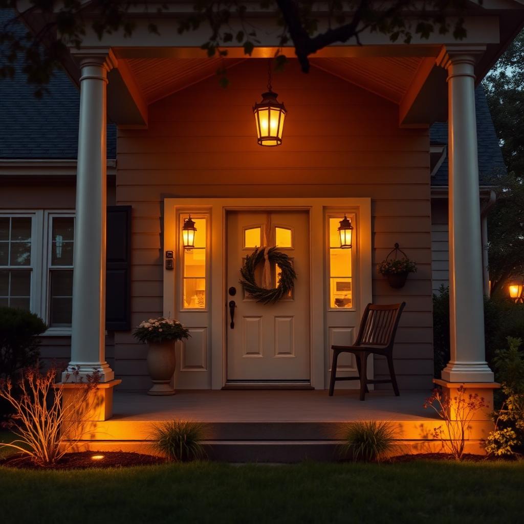 Warm suburban home at golden hour